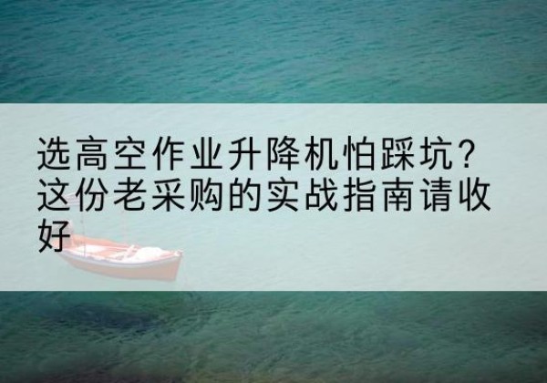 云浮高空作业升降机厂家推荐-选高空作业升降机怕踩坑？这份老采购的实战指南请收好